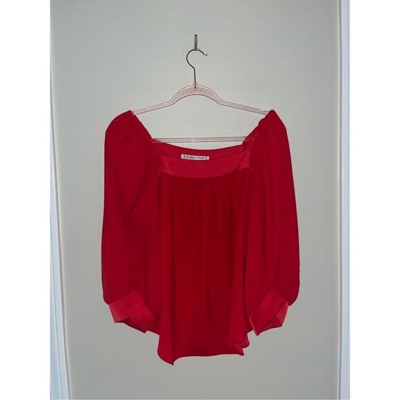 Trina Turk Square Neck Top Red Small - Picture 1 of 3